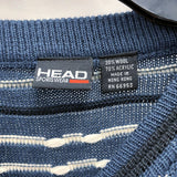 Mens 90s Vintage HEAD Wool Blue Textured Knit Funky Pullover Grandpa Sweater 44"