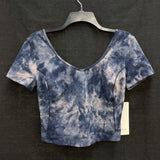 NWT Wmns LULULEMON Blue Tie Dye Align Tee Short Sleeve Crop Top Sz 8 MSRP$74