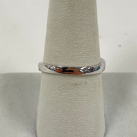 Sterling Silver Wave Band Ring w/ Single Diamond Accent Size 8.25, 2.66g