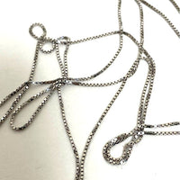 36" Rope Length Sterling Silver 0.9mm Box Chain Necklace, 4.81g