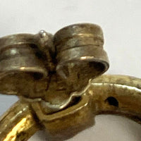 VNTG .75" Sterling Silver Vermeil Cloisonne Enamel Butterfly Post Earrings 6.72g