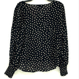 NWT Sanctuary Black & Tan Polka Dot Blouse Women’s Sz S