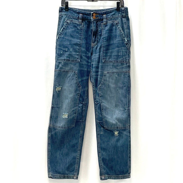 Wmns Pilcro Distressed Utility Jeans Sz 28