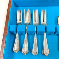 30pc American Silver Co/International Dorset Silverplated Flatware Set w/Case