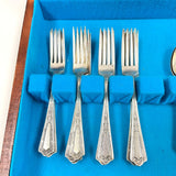 30pc American Silver Co/International Dorset Silverplated Flatware Set w/Case