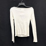 Wmns CITIZENS OF HUMANITY Off Whited Asymmetric Ribbed Keyhole Long Sleeve Top S