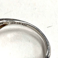 Size 9 Sterling Silver Split Shank Sparkling CZ Double Baguette Curve Ring 3.04g