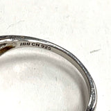 Size 9 Sterling Silver Split Shank Sparkling CZ Double Baguette Curve Ring 3.04g