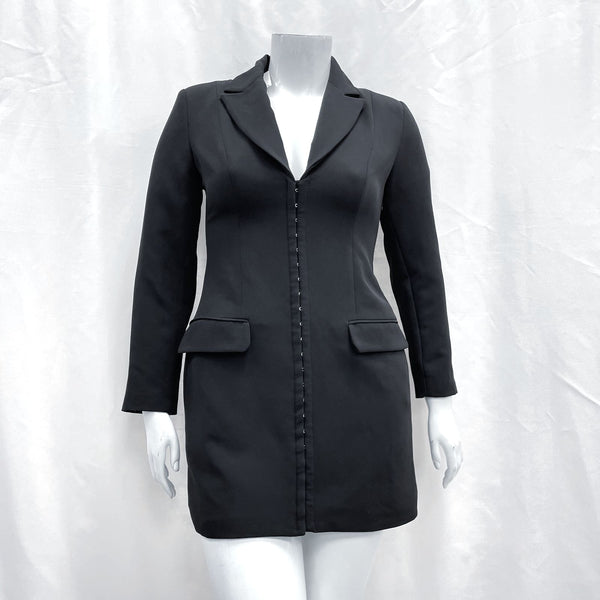 NWT Wmns ZARA Black Short Corset Blazer Jacket Dress Sz XL