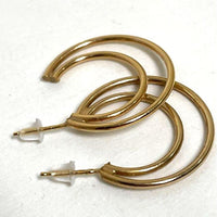 14K Yellow Gold Double C Hoop Earrings, 2.78g