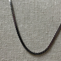 925 Sterling Silver S Bar Vintage Necklace 11.4 Grams 24 Inch Length 2.2mm Wide