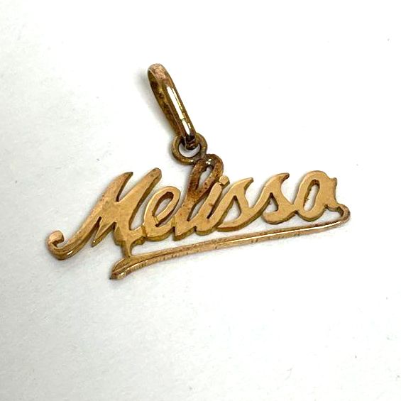 14K Yellow Gold "Melissa" Name Pendant, 1.77g