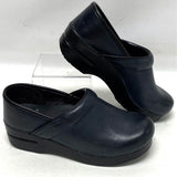 Dansko Navy Blue Leather Slip On Clogs Women’s Shoe Sz 6.5/EU Sz 37