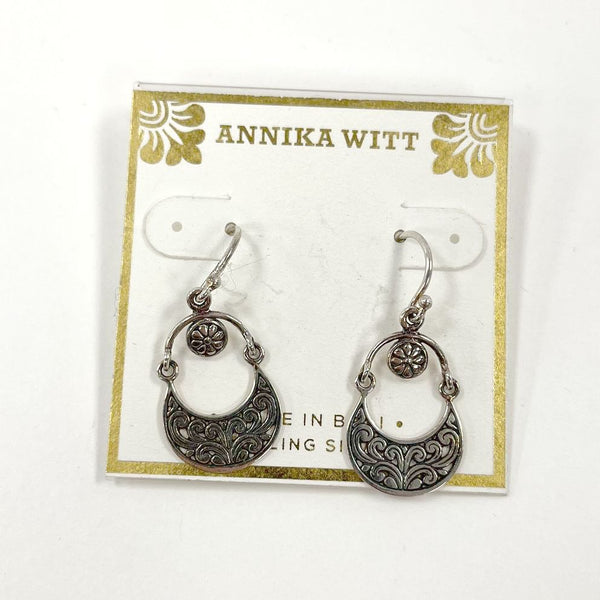 ANNIKA WITT Sterling Silver New On Card Bali Dangle Earrings, 2.93g