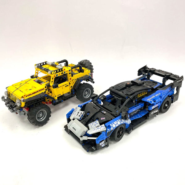 2 Constructed LEGO Technic Vehicles; 42122 Jeep Wrangler 42123 McLaren Senna GTR
