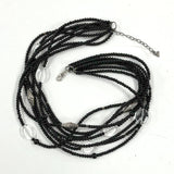 18-20" Silpada Night Sky Black & Clear Glass Bead 8-Strand Necklace w/ Sterling