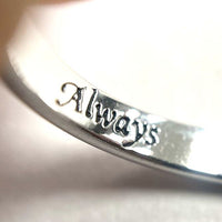 Sterling Silver Wave Band Ring w/ Single Diamond Accent Size 8.25, 2.66g