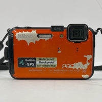 Nikon COOLPIX AW100 16MP Orange Waterproof Digital Camera - TESTED