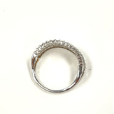 Size 9 Sterling Silver Split Shank Sparkling CZ Double Baguette Curve Ring 3.04g