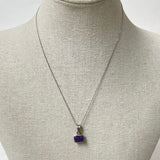 925 Sterling Silver Pendant With Amethyst 3.49 Grams 16 Inch Necklace