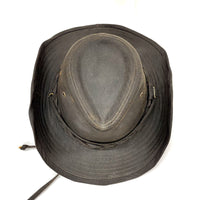 Mens STETSON Wool Blend Dark Brown Faux Leather Crushable Cowboy Hat Sz L