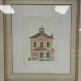 Ltd/500 Ed Framed Etching w Wash of Old House - Joni?