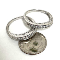 Set of 2 Sterling Silver Guard Rings/Ring Enhancers with CZ Accent Size 6, 3.62g