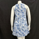 NWT Wmns ABERCROMBIE & FITCH Linen Cotton Blend Blue Floral Dress Sz MT MSRP$70