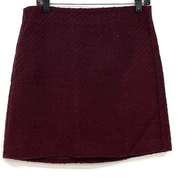 NWT Loft Burgundy Red Wool Blend Mini Skirt Women’s Sz 4