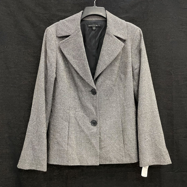 NWT Wmns LAFAYETTE 148 New York Wool Blend Gray Blazer Jacket Sz 12 MSRP$498