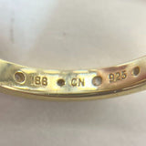 Gold Over 925 Sterling Sz 8 Vermeil CZ Stardust 2.7mm Stacker Ring, 2.46g