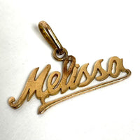 14K Yellow Gold "Melissa" Name Pendant, 1.77g