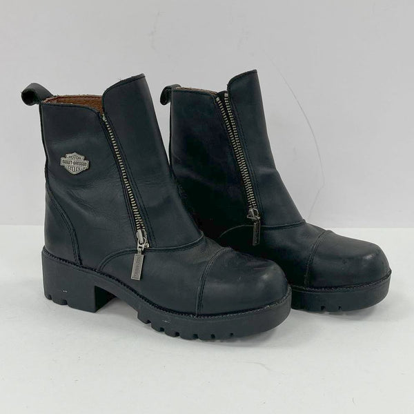 Harley-Davidson Leather Motorcycle Boots Women's Size 7 Black