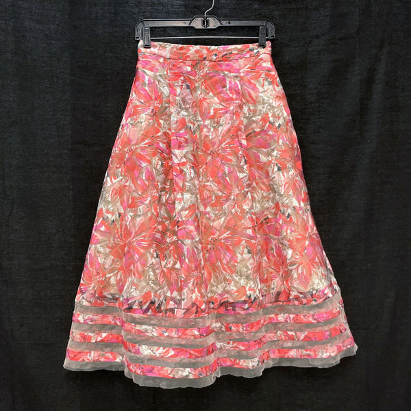 NWT Wmns Sachin + Babi ANTHROPOLOGIE Pink A-Line Midi Skirt Sz 2 MSRP$198