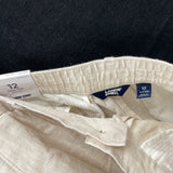 NWT Wmns LANDS' END 100% Linen Beige High Rise Wide Leg Pants Sz 12