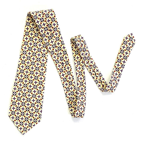 Men's Givenchy Monsieur Yellow Print Silk Tie