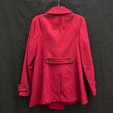 NWT Wmns ST. JOHN'S BAY Wool Blend Brick Red Pea Coat Jacket Sz L MSRP$200