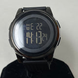 YUINK Men's Watch Ultra-Thin Black Digital Sports Watch With Black Silicone Band