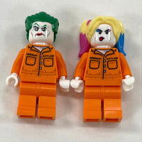 LEGO Batman; Prison Suit Joker sh0598 And Harley Quinn sh0599 Minifigures