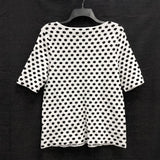 Wmns MOTH Anthropologie Black & White Polka Dot Short Sleeve Sweater Top Sz S