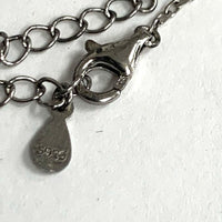 Adjustable 15-17" Sterling Silver 4mm CZ Drop 3" Y Pendant Necklace 2.46 grams