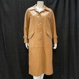 Wmns Vintage NEW ENGLAND SPORTSWEAR CO. Brown Genuine Leather Duster Coat No Sz