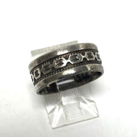 925 Sterling Silver Chain Design Wide Band Ring 3.09 Grams SZ-6 1/4