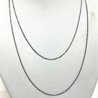 37" Rope Length Sterling Silver 1.5mm Cable Link Chain Necklace, 4.65g