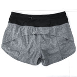 Wmns Lululemon Gray Heather Speed Up Athletic Active Workout Shorts Sz 8