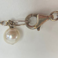 925 Sterling Silver Pearl And Crystal Necklace And Bracelet Set