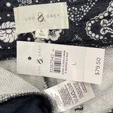 NWT Lou & Grey Dark Blue Grey & White Patterned Knit Pants Women’s Sz L