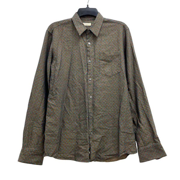 Mens DRIES VAN NOTEN Patterned Long Sleeve Button Up Shirt Sz 48 AUTHENTICATED