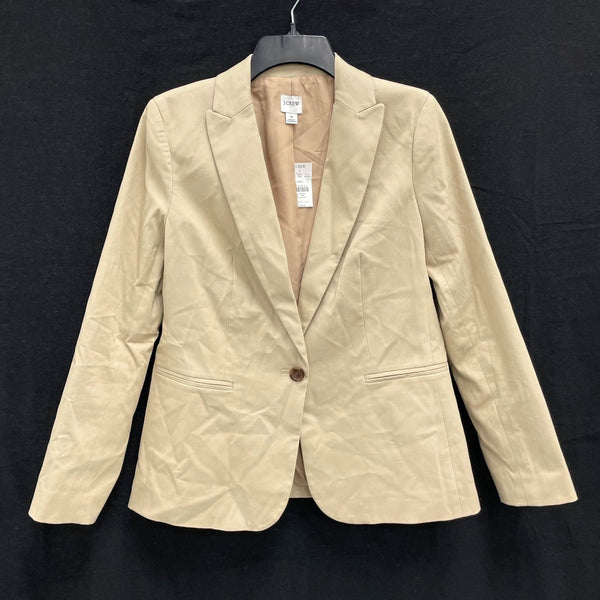 NWT Wmns J.CREW Khaki Tan Single Breasted Basic Lapel Blazer Jacket Sz 6 MSRP$