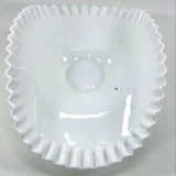 Fenton White Glass Curved Textured Serving Platter w Pedestal